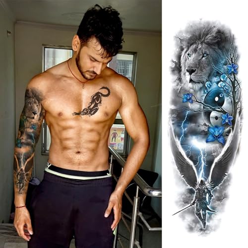 Waterproof Full Arm Temporary Tattoos for Men & Women