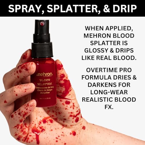 Mehron Blood Splatter Spray | Professional Fake Blood FX 1 fl oz