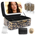 15x11 Large Makeup Bag with Lighted Mirror & Brush Storage
