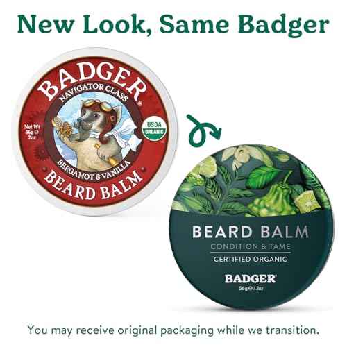 Badger - Organic Leave-In Beard Conditioner, Facial Hair Styling Balm, Non-Greasy Moisturizer and Treatment for Beards and Mustaches - 2 oz, 2 Pack