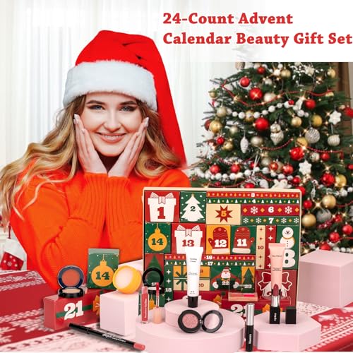 Makeup Advent Calendar 2025 - 24 Pc Christmas Countdown Gift Set