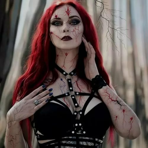 Halloween Temporary Tattoos Stickers - 10 Sheets Fake Scars