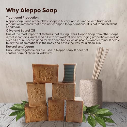 Aleppo Soap ? 20% Laurel Oil, 80% Olive Oil ? 2 Bars (7 oz each) ? Traditional Handmade Natural Vegan