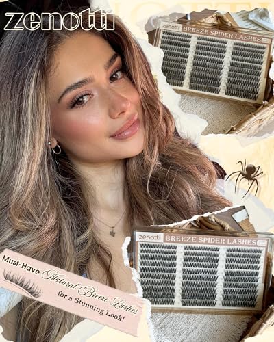 Zenotti C-Curl 210Pcs Soft Spider Lash Clusters 10-16mm Kim K Breeze Look