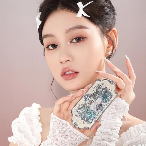 Flower Knows Swan Ballet Six-Color Makeup Palette & Brush Set,Blush,Highlighting & Contour All-in-One Face Makeup Palette with 4 Matte+2 Shimmer Neutral Shades