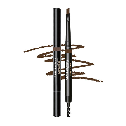 Mens Eyebrow Pencil Medium Brown, Easily Shape Define Fill Eyebrows or Facial Hair, 2 in 1 brush and ultra-thin pencil, Waterproof Smudge Proof Sweat-proof, Durable and Long Lasting (Brown)