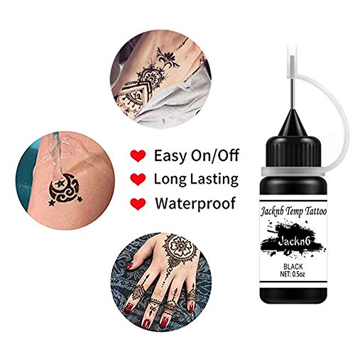 Temporary Tattoo Kit with Jagua Gel Ink - 4 Bottles