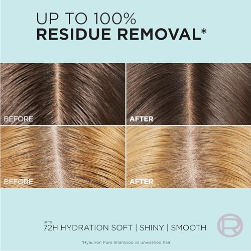 L'Oreal Paris Elvive Hyaluron + Pure Shampoo and Conditioner Set, Clarifying Shampoo and Rehydrating Conditioner with Salicylic Acid and Hyaluronic Acid, 1 Kit