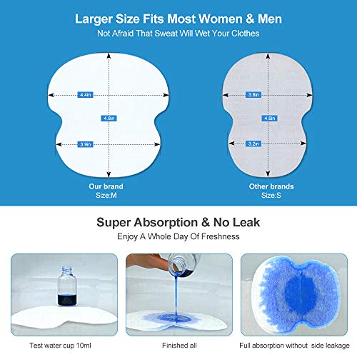 Disposable Underarm Sweat Pads for Men & Women - 100 Pack