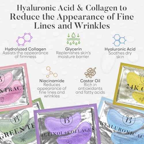 Variety Under Eye Patches (30 Pairs) - Dark Circles & Puffy Eyes Care - Eye Care Mask for Refreshment - 5 Varieties