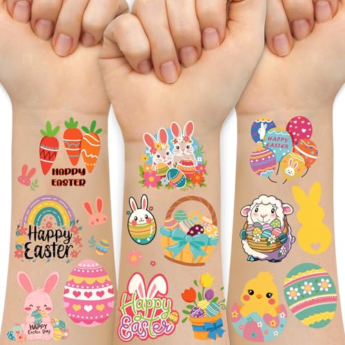117 Easter Temporary Tattoos for Kids - Bunny, Eggs & Spring