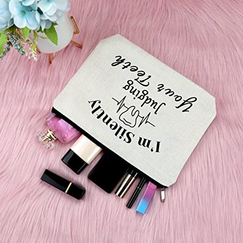 Sfodiary 3Pcs Dentist Appreciation Gift Makeup Bag Dental Gift for Women Hygienist Dental Assistant Birthday Presents Cosmetic Bag Christmas Graduation Presents for Dentist Travel Cosmetic Pouch