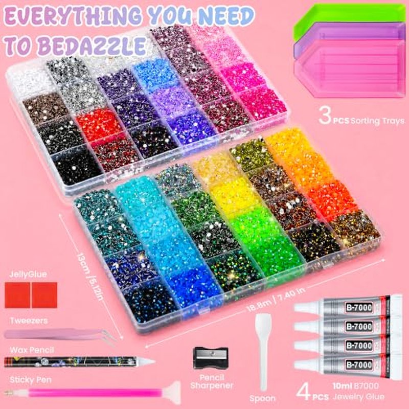 48-Color Bedazzling Kit with 100 Reusable Resin Charms