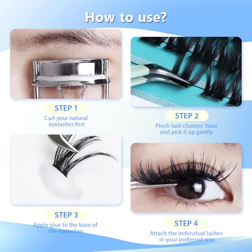 D Curl Cluster Lashes 120pcs Mixed 12-14-16mm Volume Extensions