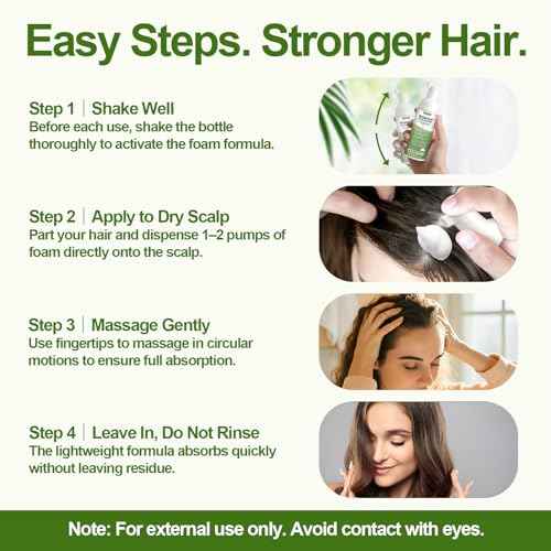 Hair Growth Oil Foam with Rosemary and Castor Oil Vegan Natural Formula for Thinning Hair Organic Plant Based Scalp Treatment Non Greasy Hair Regrowth Support for Men and Women 3 Bottles Each 2.11 oz