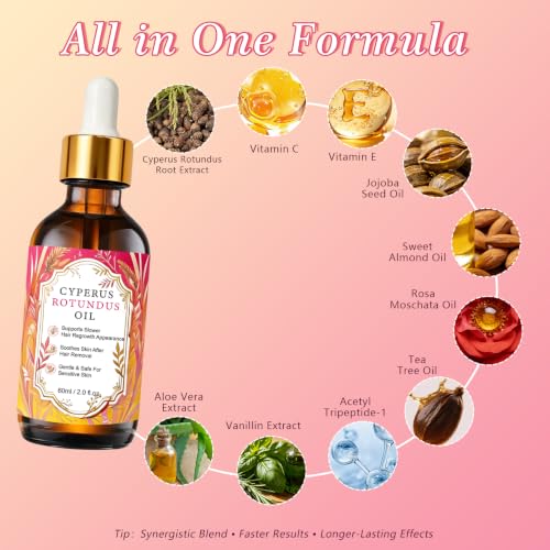 AuraLuna Cyperus Rotundus Oil for Hair Removal & Skin Care
