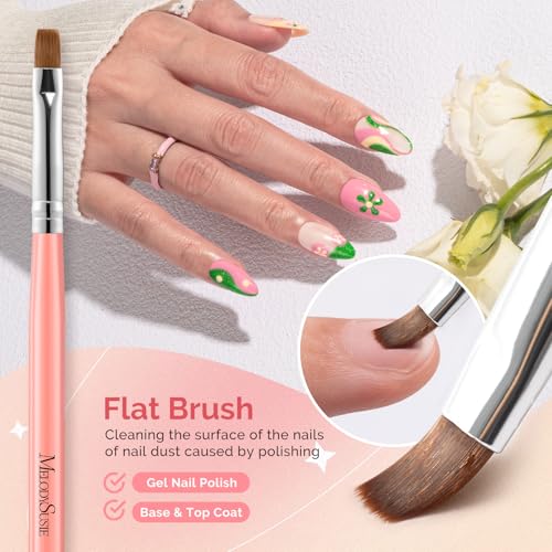 MelodySusie Orange 3-Pack Nail Art Clean Up Brushes for Manicure & Pedicure