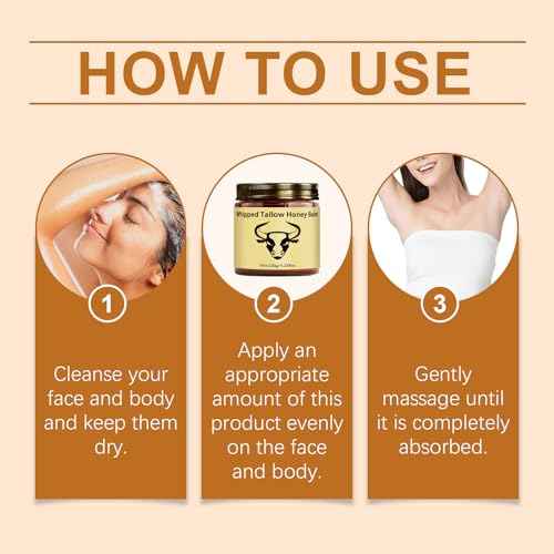 Beef Tallow for Skin - Lopeie Whipped Tallow Honey Balm, Lavender, Deep Moisturization, Natural Hydrating Cream, Relief for Dry & Sensitive Skin 2.11oz