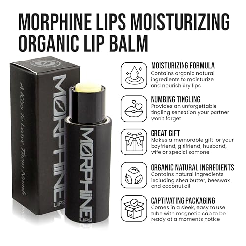 Morphine Lips Lip Balm (Pack of 3 (+ 1 free), Original - Numbing Formula for the Perfect Kiss