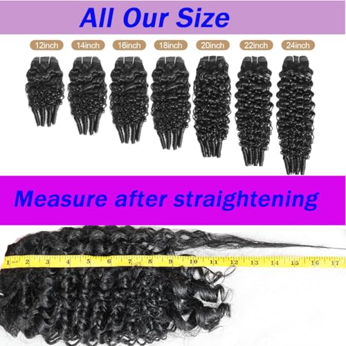 Burmese Curly Human Hair Bundles 20-24 Inch 12A Water Wave