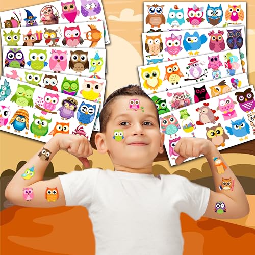 101 PCS Owl Temporary Tattoos - 10 Sheets Party Favors