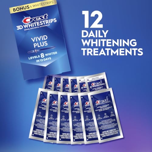 Crest 3D Whitestrips Vivid Plus Teeth Whitening Kit, 12 Treatments