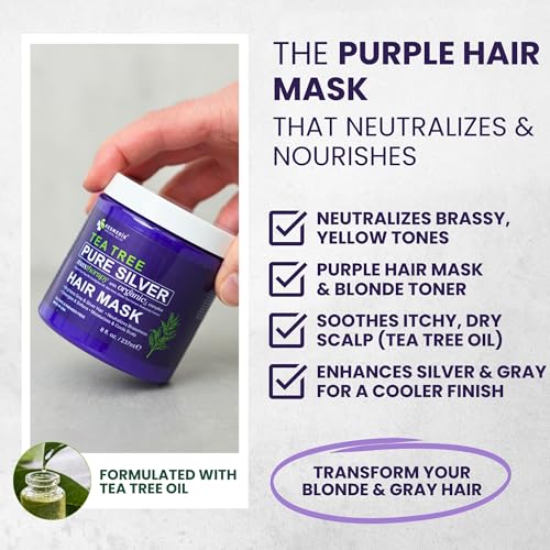 Tea Tree Purple Shampoo & Hair Mask Set for Blonde & Gray Hair