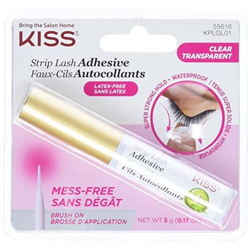 Kiss, Strip Eyelash Adhesive, Clear 0.176 Ounce (Pack of 2)