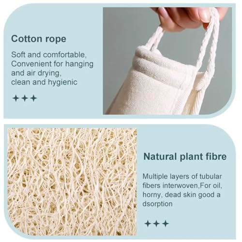 Natural Egyptian Loofah Back Scrubbers for Use in Shower, Exfoliating Natural Loofah Back Scrubber for Shower for Men and Women to Clean Your Back Deeply - 1 Count (1 Pack)