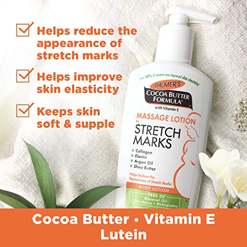 Palmer's Cocoa Butter Formula Massage Lotion for Stretch Marks and Pregnancy Skin Care, 6.5 Ounces (Pack of 3)