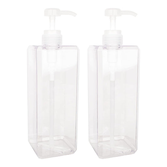 Empty Plastic Pump Bottles, Refillable Lotion Soap Dispenser Liquid Container for Kitchen or Bathroom Soaps Shampoo and Body Wash, 2 Pack (32oz/1L, clear)