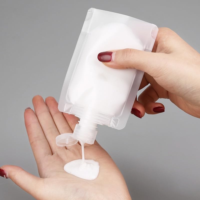 10Pcs Travel Squeeze Pouches 30ml Clear Refillable