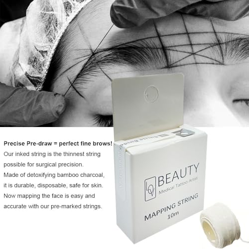Pre-Inked Brow Mapping String for Symmetrical Eyebrow Design (10m)
