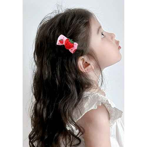 4Pcs Little Girls Strawberry Hair Bows Toddler Strawberry Hairpins Strawberry Hair Accessories Strawberry Hair Snap Barrettes