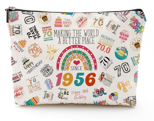 1956 Makeup Bag for 70th Birthday Gifts | Elegant Cosmetic Organizer