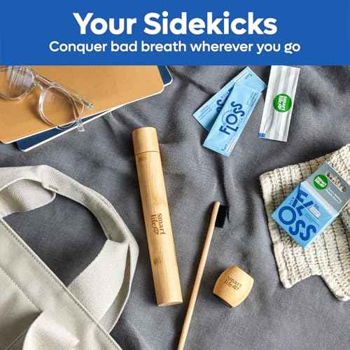 Bamboo Charcoal Toothbrush with Travel Case & Holder Kit - Extra Soft Natural Bristles for Sensitive Teeth | Eco Friendly Portable Wooden Travel Set | Single Wood Toothbrushes Stand & Cover