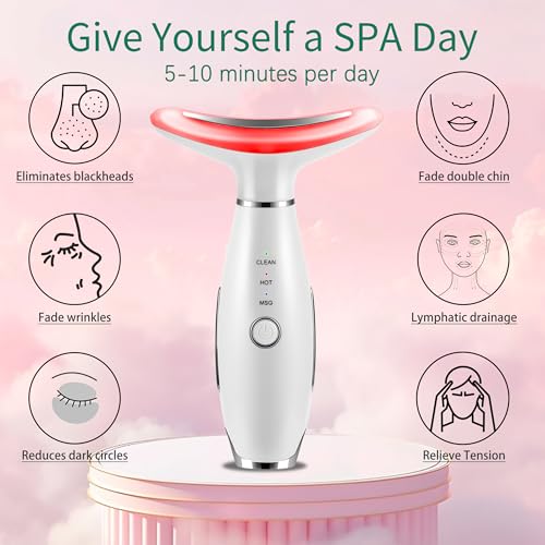 7-Color Red Light Facial Massager with Heat & Vibration