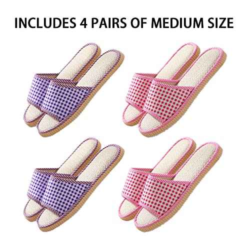 10 Pairs Washable House Slippers for Guests,Disposable Slippers for Guests,Breathable Open Toe Indoor Slipper,Spa Slipper for Guests,Home,Bedroom,Hotel,Travel,Unisex Universal Size(6 Large Size+4