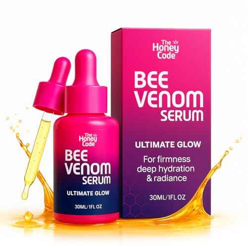 The Honey Code Bee Venom Serum - Hydrating & Firming face - No Parabens or Sulfates - 30ml 1Fl.oz - Squalane, Hyaluronic Acid, Vitamin C Skin Care Formula 0.5% Real Bee Venom