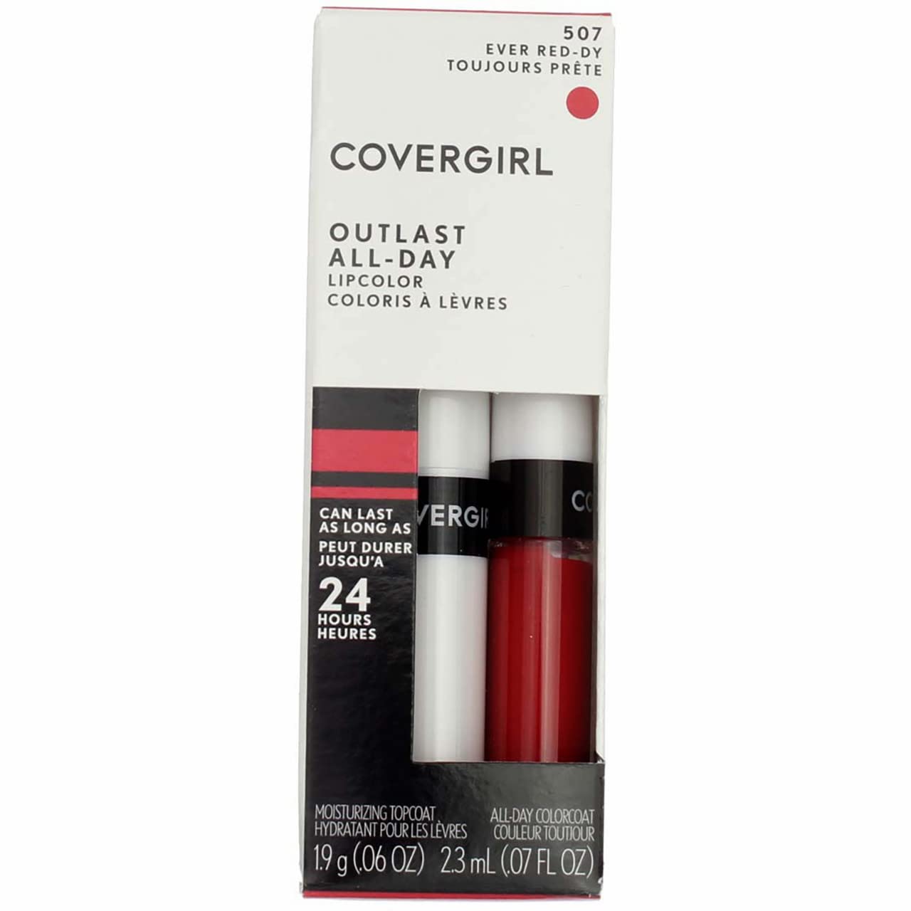 COVERGIRL Outlast All Day Two-Step Lipcolor Ever Red Dy 507, 0.13 Oz Pack of 2