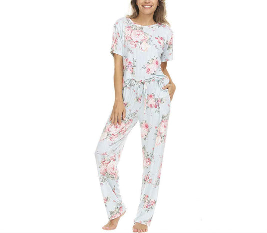 Flora Nikrooz Women 2-piece Super Soft Pajama Set (XX-LARGE, BLUE)
