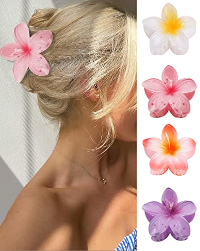Flower Hair Claw Clips 4PCS - Strong Hold for Thick Hair