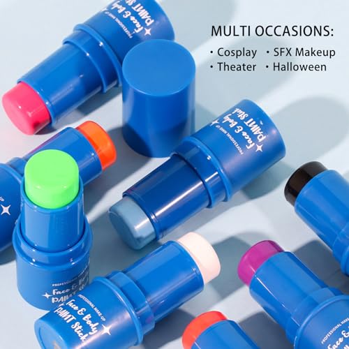 KYDA Blue Face Paint - Light Blue Body Paint Stick for Halloween, Corpse Bride Avatar Sally Cosplay SFX Makeup