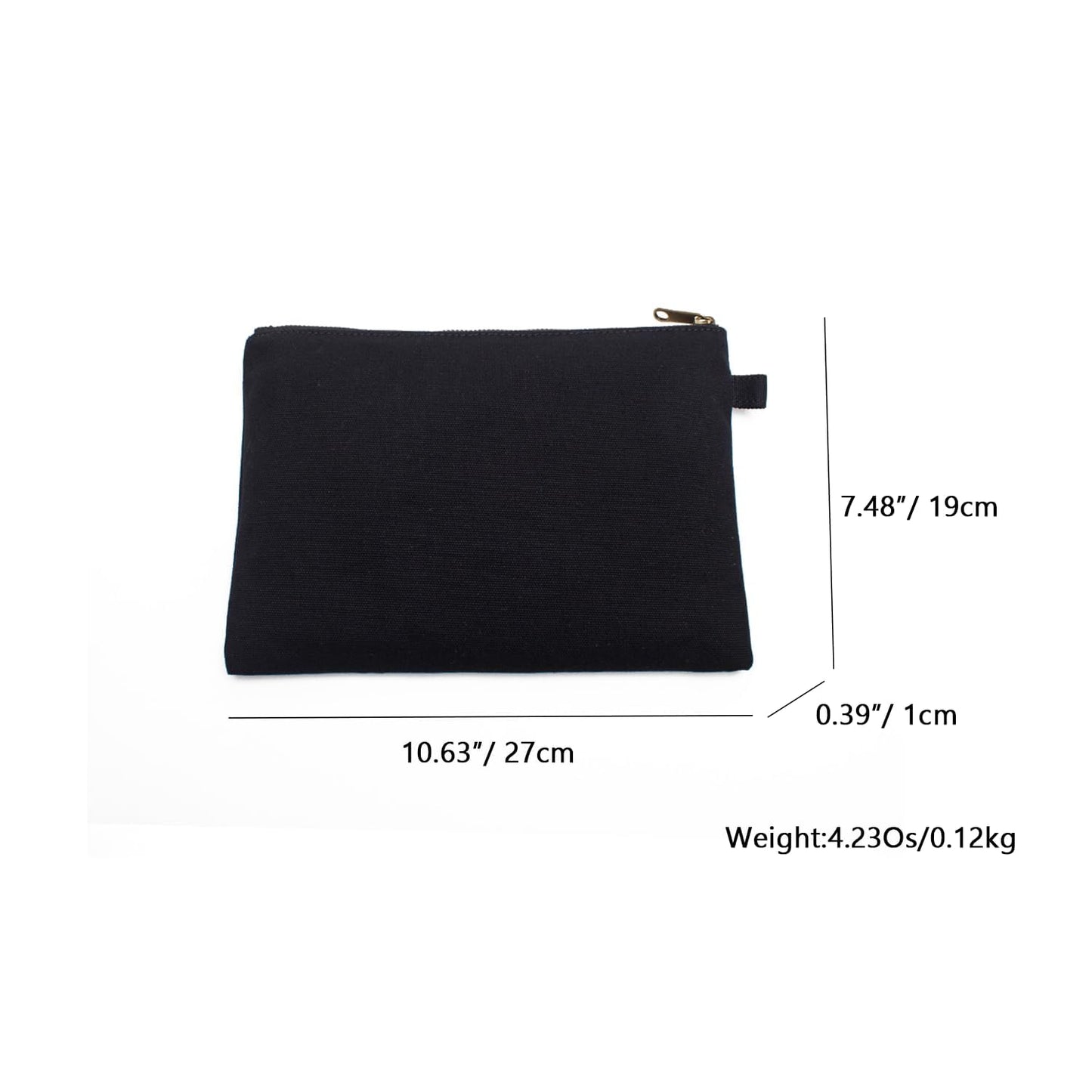 YONBEN Zipper Pouch Storage Bag Simple and Stylish Women's Cosmetic and Travel Bag (Black-basic-2)