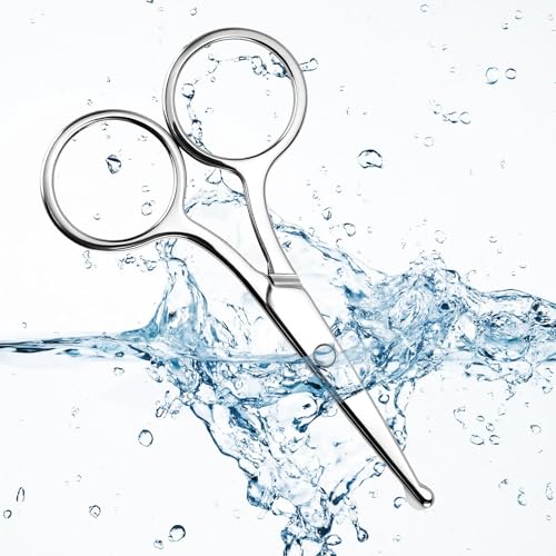 8 Pack Round Tip Safety Scissors - Grooming for Hair & Eyebrows
