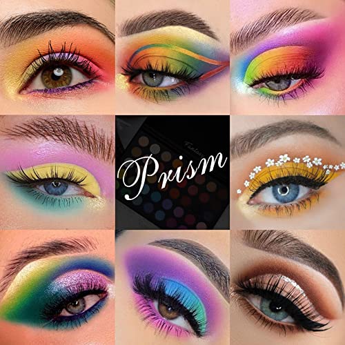 Prism Makeup 40 Shades Colorful Rainbow Eyeshadow Palette with 18 Colors Rosy Nudes Light Smokey Eyeshadow Palette