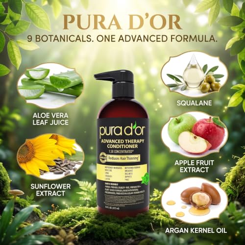 PURA D'OR Invigorating Biotin Conditioner 16oz for Thinning Hair - Moisturizing & Volumizing