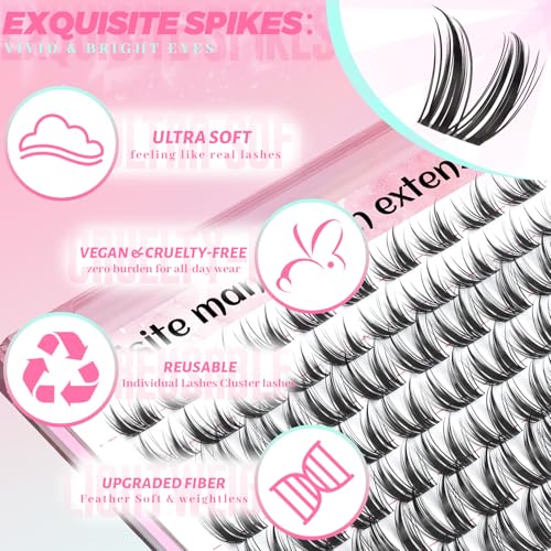Manga Lash Clusters 10-14mm C Curl Wispy Eyelash Extensions