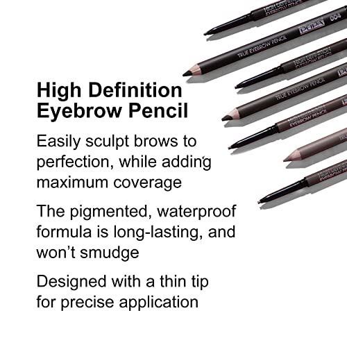 Pupa Milano High Definition Eyebrow Pencil - Waterproof Automatic Pencil With Mini Comb - Allows Super Defined Application for Sculpted Eyebrows, Precise and Intense Lines - 004 Extra Dark - 0.003 Oz