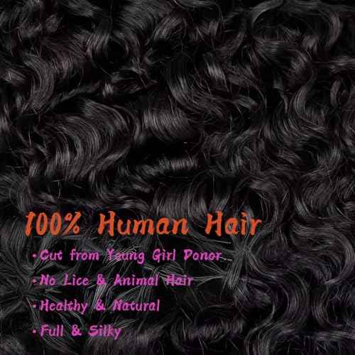 Burmese Curly Bundles Human Hair Water Wave Human Hair 100% Unprocessed Brazilian Virgin Remy Hair Bundles Quick Weave for Women Natural Black (Burmese Curly Natural Black, 20 22 24 Inch)
